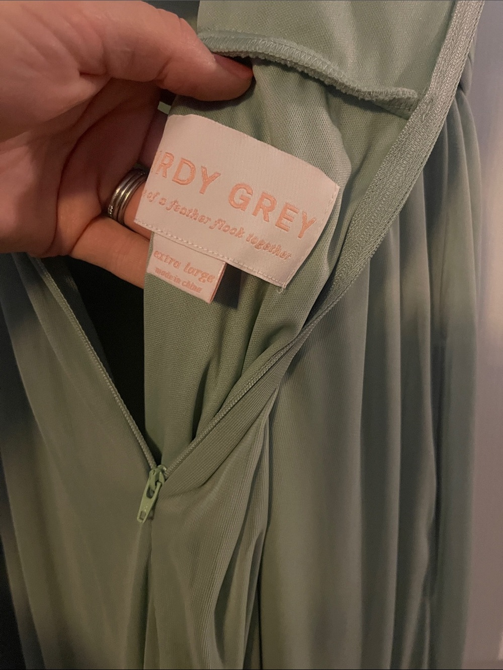 Birdy Grey Sage Green Chiffon Bridesmaid Dress - Picture 3 of 5